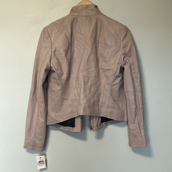 NWT Andrew Marc New York Cream Leather Motorcycle Jacket - Picture 8 of 8